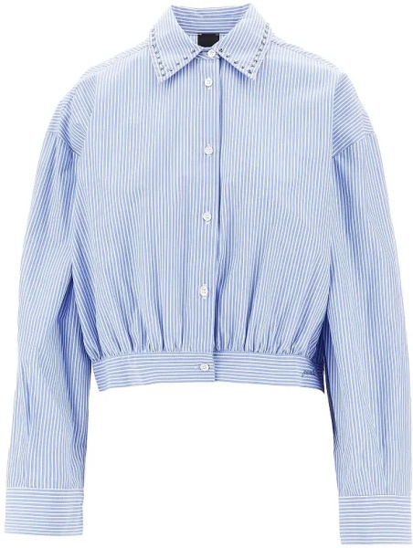 Camasa Striped cropped shirt with studded collar