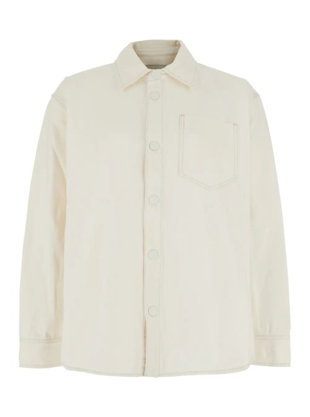Camasa White Shirt with classic collar and tone-on-tone ADC embroidery on the front in cotton for men
