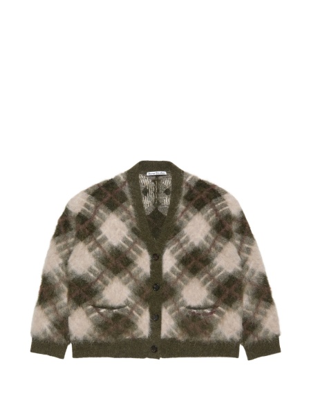 Cardigan Acne Studios verde din spandex/elastan si lana
