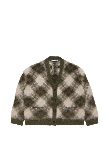 Cardigan Acne Studios verde din spandex/elastan si lana