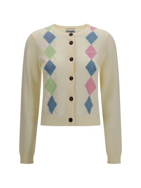 Cardigan Ganni alb