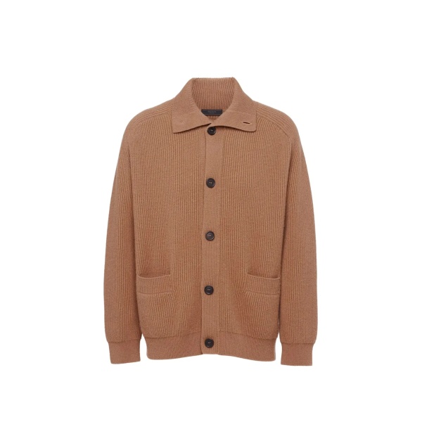 Cardigan Prada Ribbed Knit Cashmere Cardigan