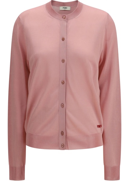 Cardigane Cardigan crewneck in viscose with embroidered logo