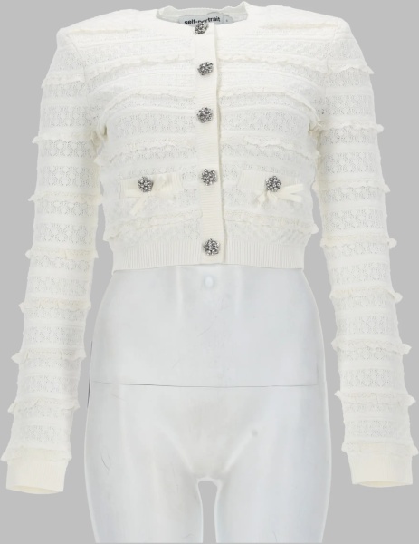 Cardigane Cardigan Traforato Con Strass