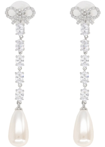 Cercei "Bow Pearl Droplet" Earrings