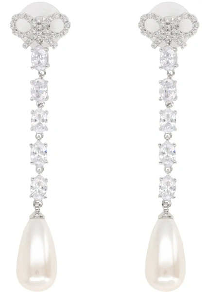 Cercei "Bow Pearl Droplet" Earrings