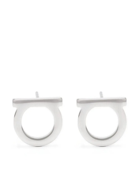 Cercei Gancini Earrings with Silver-Colored Brass Plate for Women