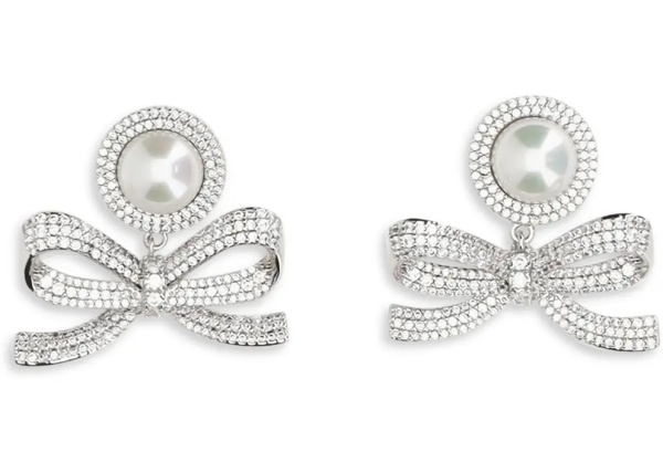 Cercei Pearl bow drop Earrings