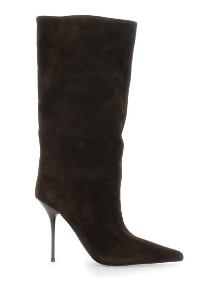 Cizme Boots GIVE IT BOOT with heel, in leather, brown, women