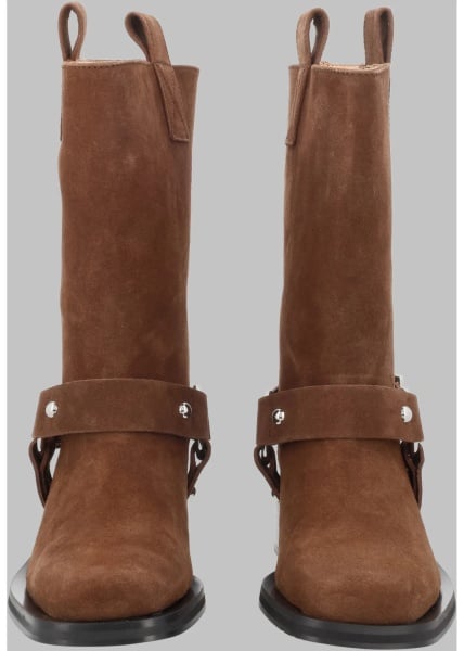 Cizme Stivaletto Biker In Suede