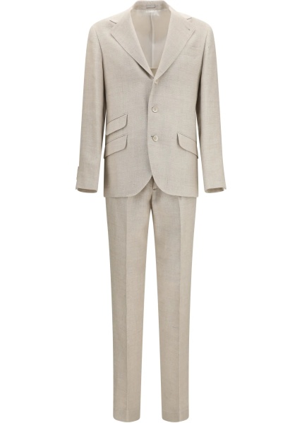 Costum Hopsack Suit in silk, linen, and wool