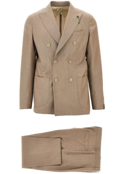 Costum Light wool double-breasted tailored suit