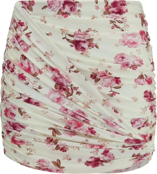 Costume Draped floral-print swim Mini Skirt