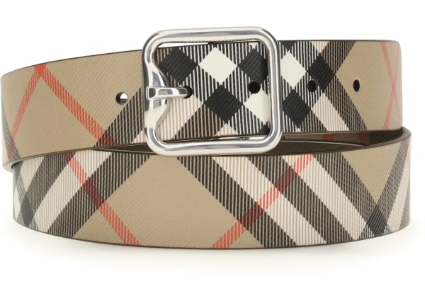 Curea Reversible B Buckle Check Belt