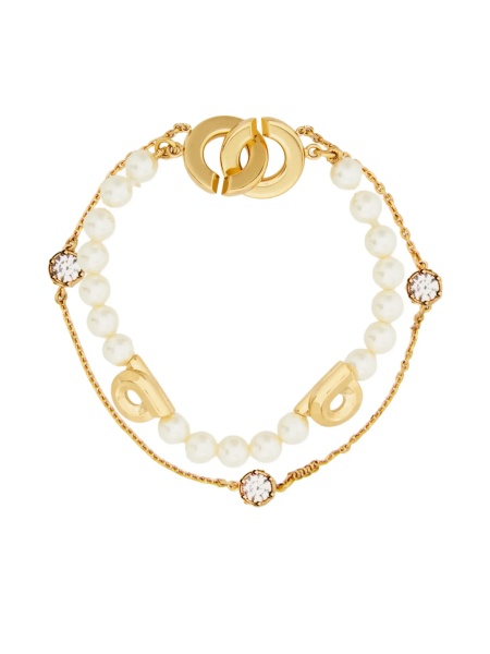 Double strand bracelet with pearls