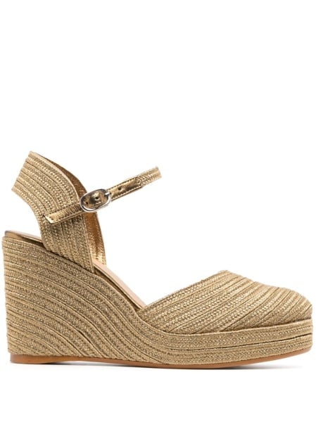 Espadrile CASTAÑER aurii din material textil