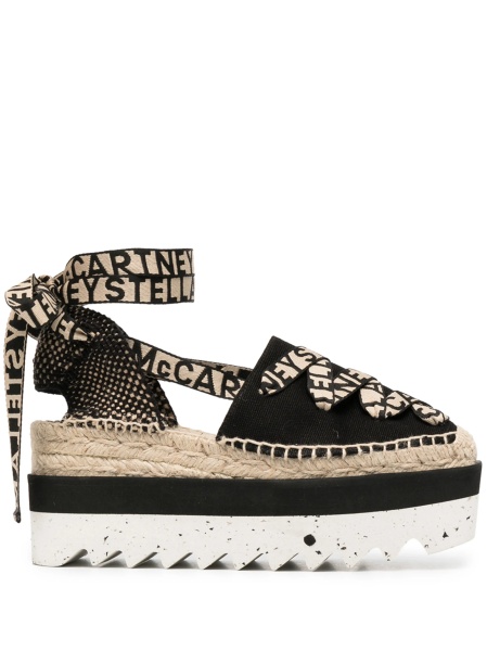 Espadrile Stella McCartney negre din bumbac organic