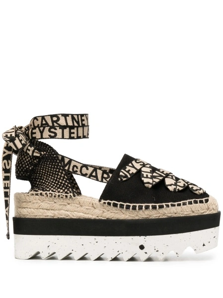 Espadrile Stella McCartney negre din bumbac organic