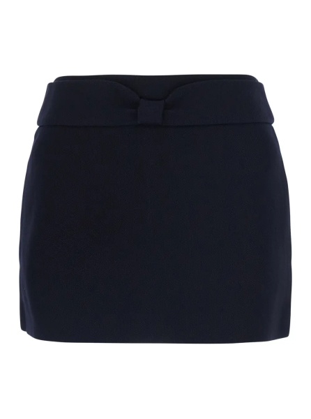 Fusta Blue mini skirt with waistband in wool for women