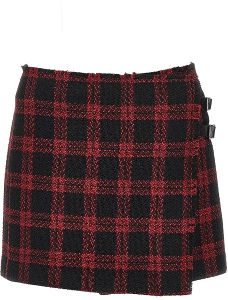 Fusta Check tweed mini skirt