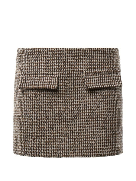 Fusta drepte Dondup maro din material textil
