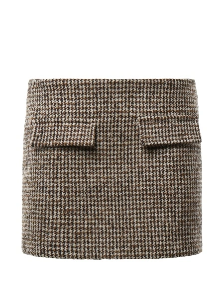 Fusta drepte Dondup maro din material textil