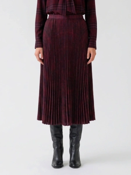 Fusta Pleated Wool Midi Skirt