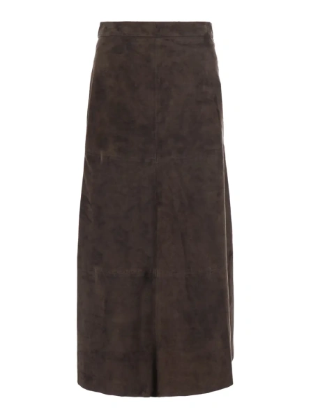 Fusta 'S MAXMARA SMMFIORIRE brown lamb suede skirt for women