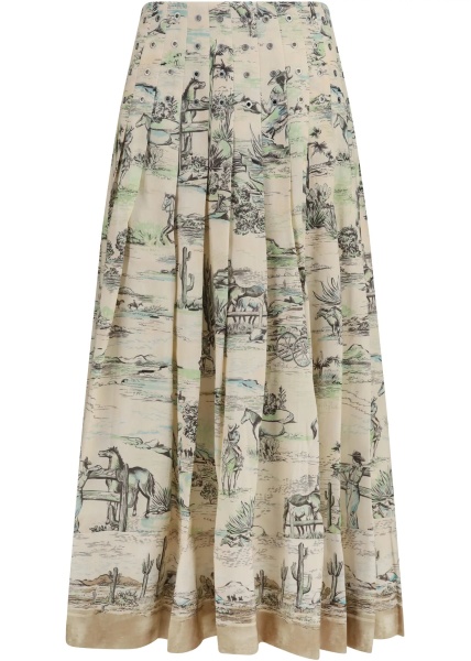 Fusta Scout linen midi Skirt
