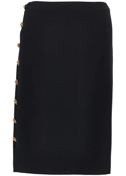Fusta Stretch viscose skirt with Medusa buttons