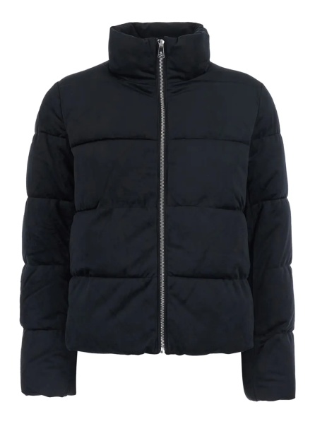 Geaca de Iarna Down jacket VV POLY PFFR-INSULATED with high collar and front closure, in Tech Fabric, black, women