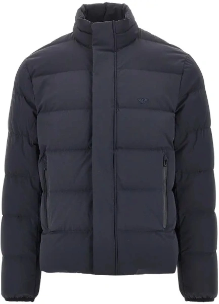 Geaca de iarna Emporio Armani albastra din nylon