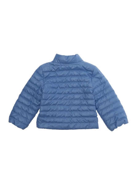 Geaca de Iarna Kerm' Crew Neck Down Jacket with Logo Patch on Sleeve in Baby Blue Tech Fabric