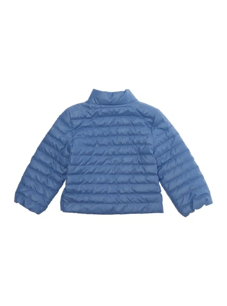 Geaca de Iarna Kerm' Crew Neck Down Jacket with Logo Patch on Sleeve in Baby Blue Tech Fabric