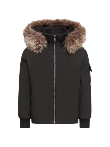 Geaca de iarna Moncler neagra din modacrylic si polyester