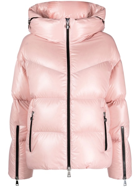 Geaca de iarna Moncler roz din poliamida