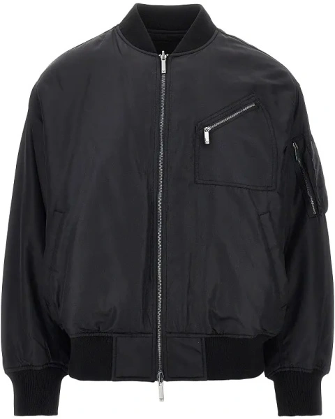 Geaca de Iarna Nylon bomber jacket with logo patch