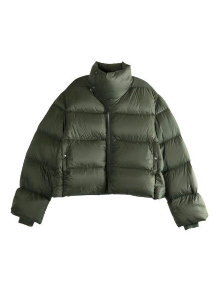 Geaca de iarna Rick Owens verde din nylon si lana