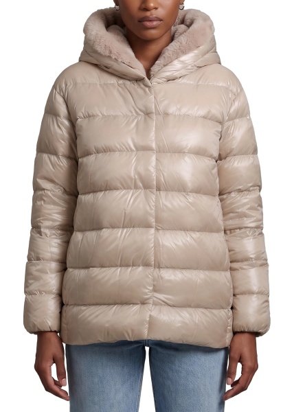 Geaca de Iarna Ultralight Down Jacket With Faux Fur
