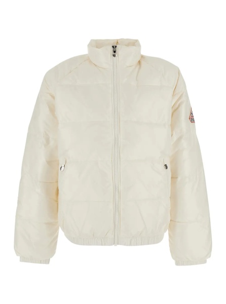 Geaca de Iarna White High-neck Down jacket with logo patch on the sleeve in Tech Fabric unisex