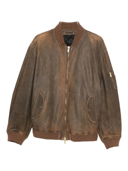 Geaca de piele Golden Goose maro