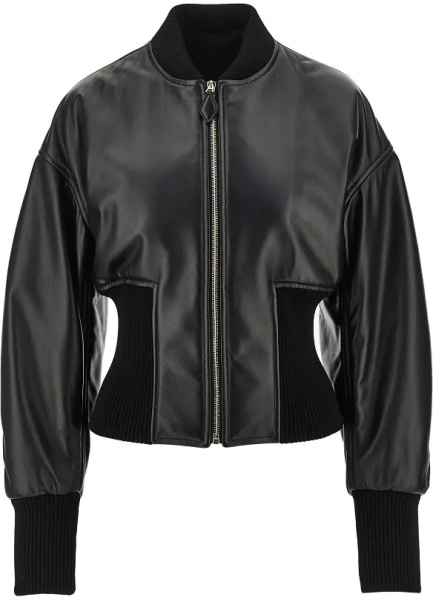 Geaca de Piele Leather cinched bomber jacket