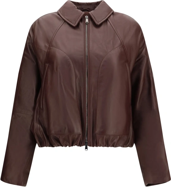 Geaca de Piele Nappa Jacket with drawstring and monili