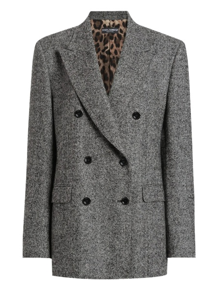Geaca Oversize Dolce & Gabbana gri din acrilic si polyester