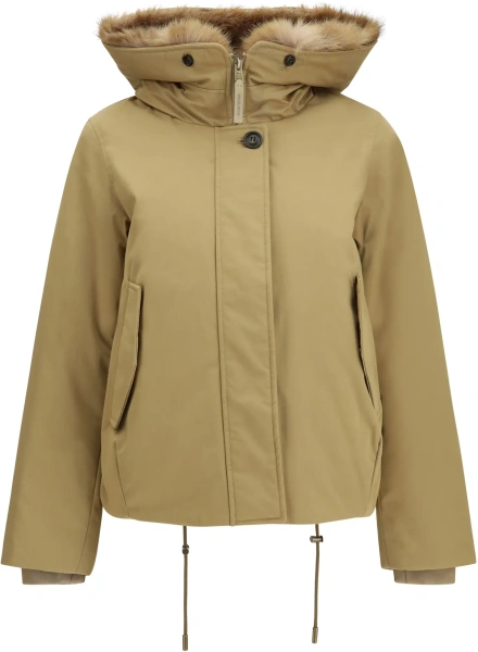 Geaca Parka Short Hooded Parka with fur trim