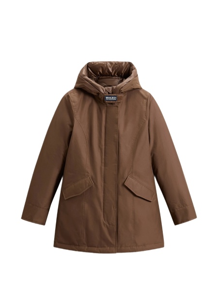Geaca Parka Woolrich maro din bumbac si poliamida