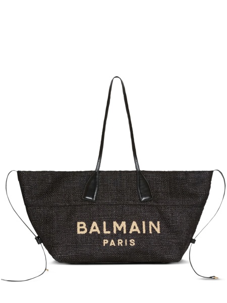 Geanta de mana Balmain neagra din piele si poliamida