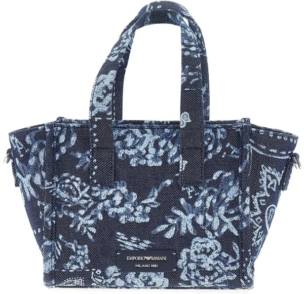 Geanta de mana Bandana printed canvas small shopping bag