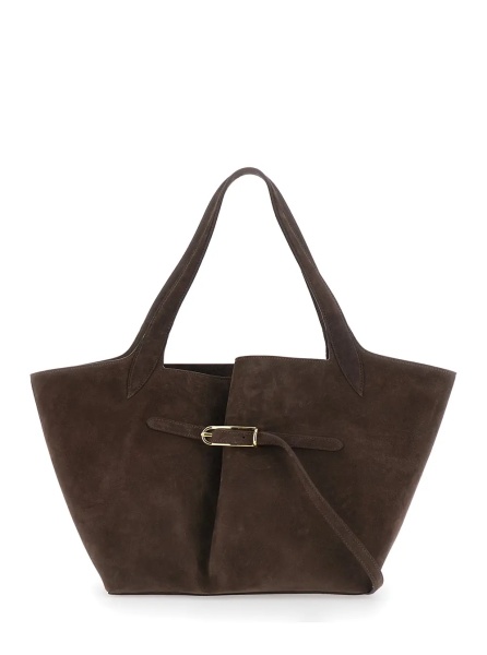 Geanta de mana Belted Tote Bag with elegant leather details in brown unisex