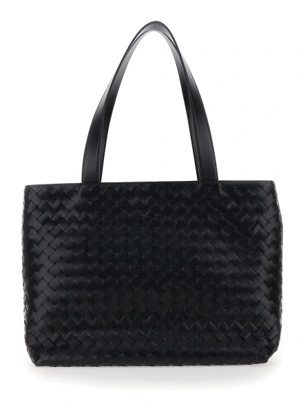 Geanta de mana Bottega Veneta neagra din piele